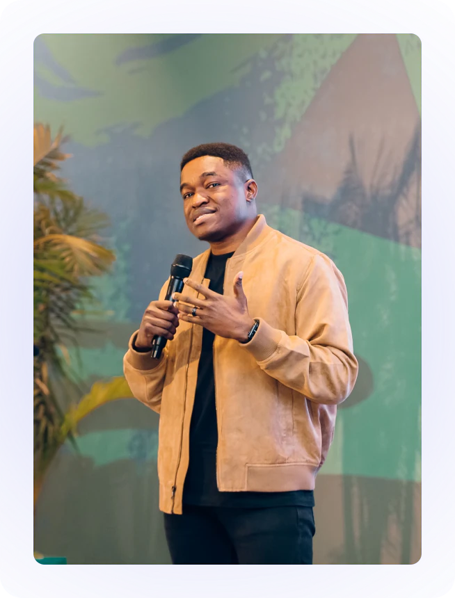 Founder speaking